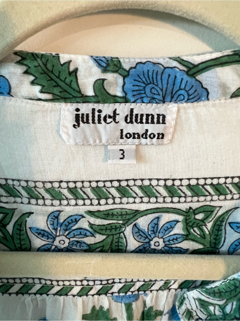 Tuckernuck Juliet Dunn Floral Boho Tunic Dress with Blue & Green Print Lined - Picture 5 of 12